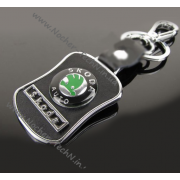 Авто брелок Шкода (Skoda) на ключі зі шкір.вставкою, автомобільні брелоки на подарунок